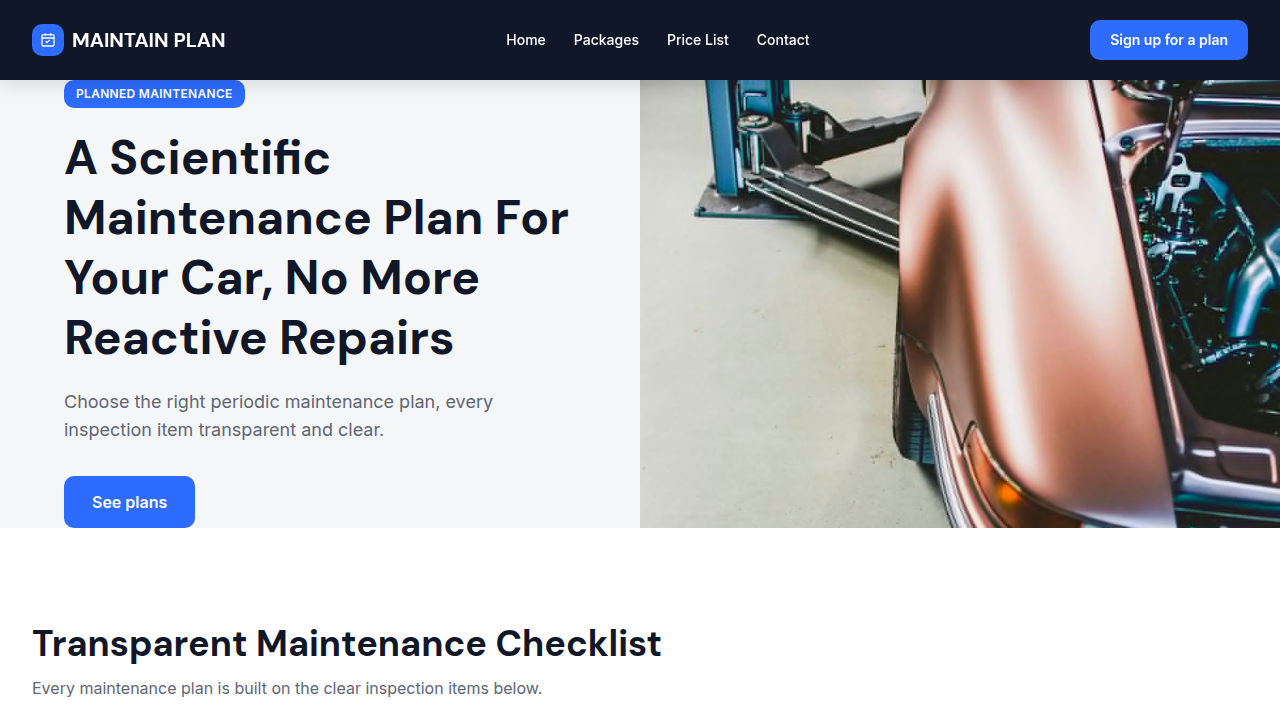 MAINTAIN PLAN AUTO CARE