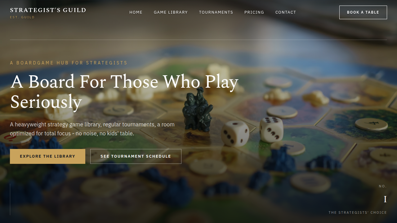 Strategist's Guild Boardgame Hub