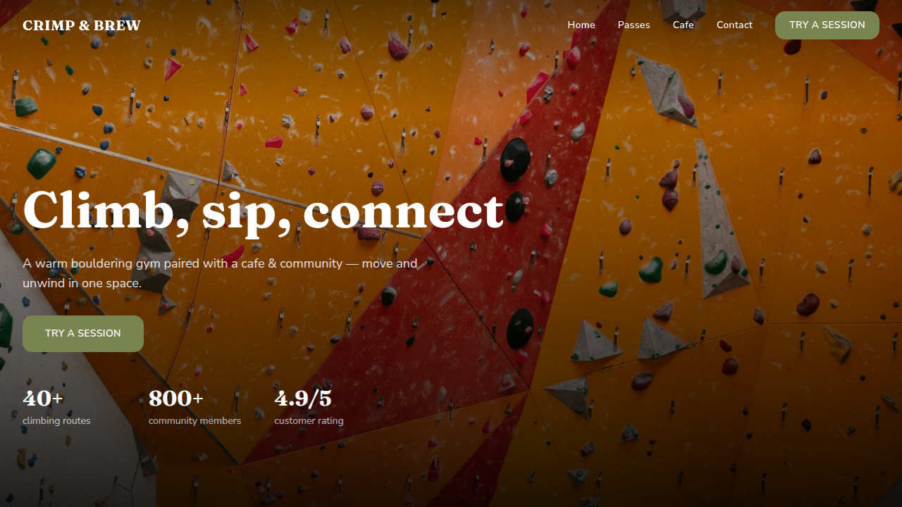 Crimp & Brew Climbing Cafe