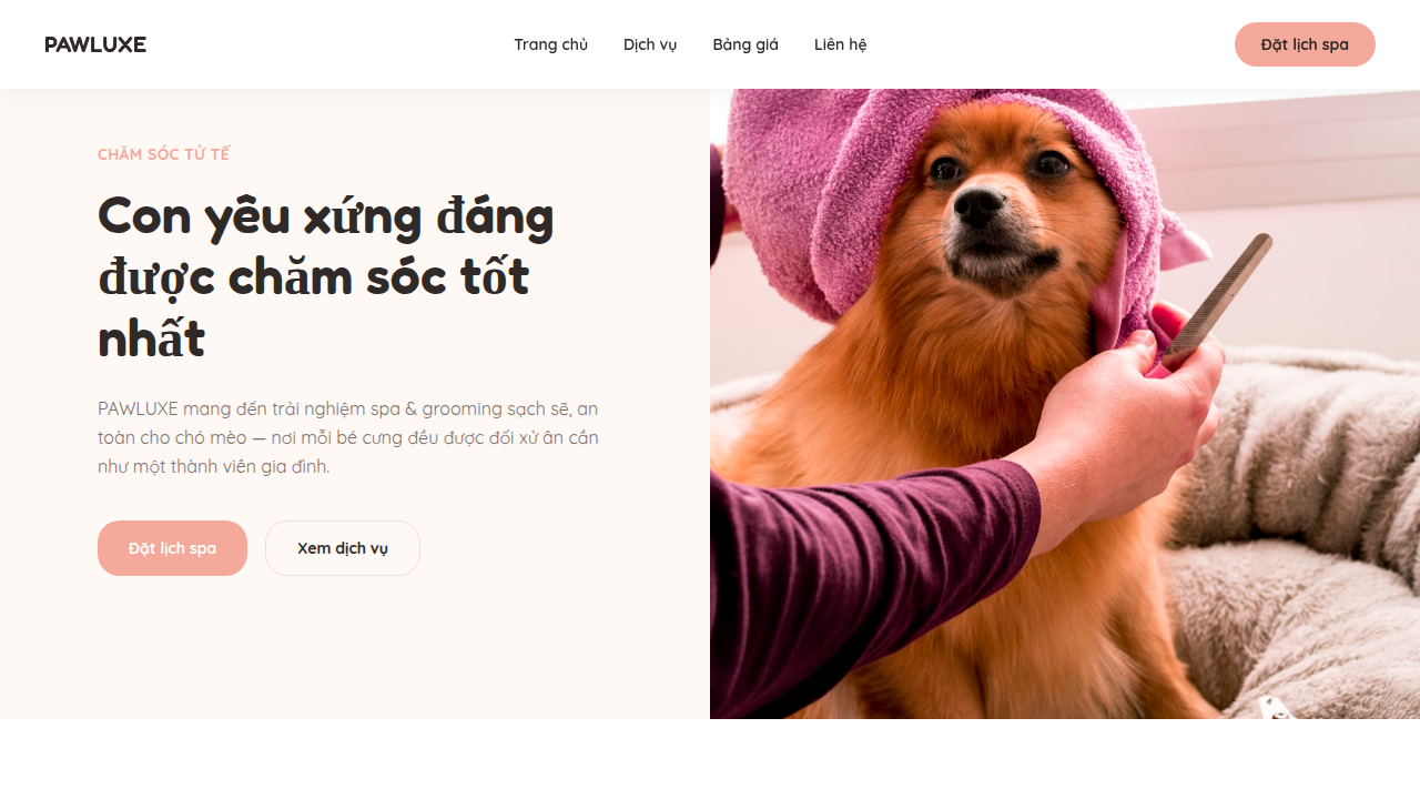 Thuê website trọn gói pet-spa